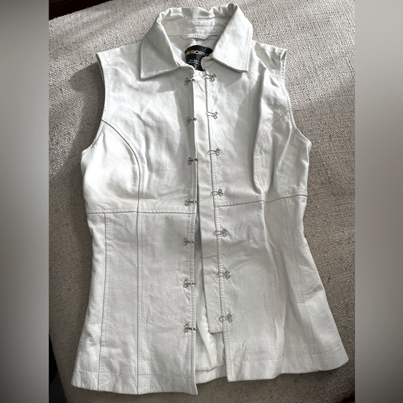 White Leather Top - Picture 1 of 7